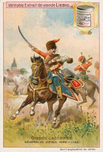Generál de Zieten, Liebigova karta, počátek 20. století (chromo) od European School