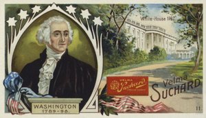 George Washington, první prezident Spojených států, a Bílý dům, Washington DC od European School