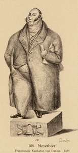 Giacomo Meyerbeer, německý židovský skladatel (litografie) od European School