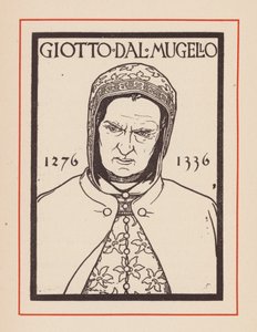 Giotto, italský středověký umělec (litografie) od European School
