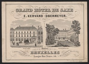 Grand Hotel De Saxe, E Kervand-Obermeyer, Brusel od European School