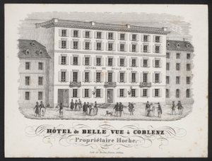 Hotel De Belle Vue, Coblenz (rytina) od European School