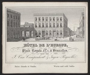 Hotel De L?Europe, Bruxelles, J Van Campenhout & Jagou Rignolle od European School