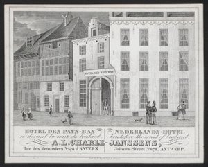 Hotel Des Pays Bas, Nederlands Hotel, A L Charle-Janssens, Antverpy, Antverpy (rytina) od European School