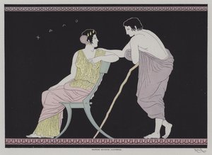 Ilustrace ze starověké řecké keramiky (barevné lito) od European School