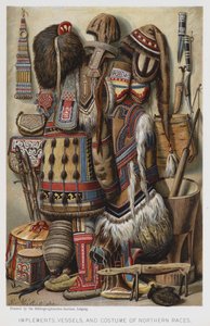 Nářadí, nádoby a kostýmy severních ras (chromolitho) od European School