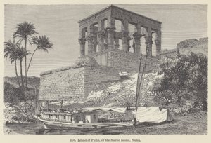Ostrov Philae, nebo Posvátný ostrov, Núbie (rytina) od European School