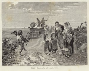 Itálie - Slepý žebrák na římském venkově od European School