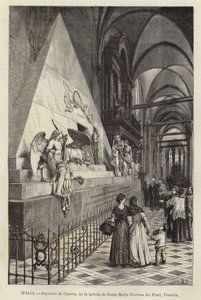 Itálie - hrobka Canova, v kostele Santa Maria Gloriosa dei Frari, Benátky