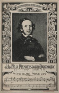 J L Felix Mendelssohn-Bartholdy, Portrét (litografie) od European School