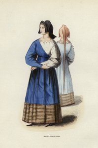 Jeunes Italiennes (barevná rytina) od European School