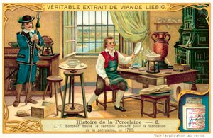 Johann Friedrich Boettger objevil proces výroby porcelánu od European School