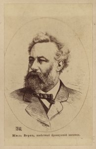 Jules Verne, francouzský spisovatel, básník a dramatik (litografie) od European School