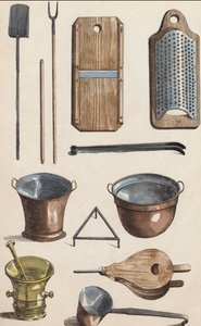 Kuchyňské náčiní (barevná litografie) od European School