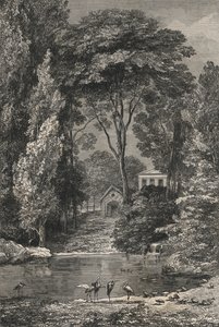 Švýcarské údolí v Jardin Des Plantes De Paris (rytina) od European School