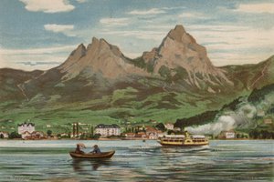 Lucernské jezero: Brunnen (barevné lito) od European School