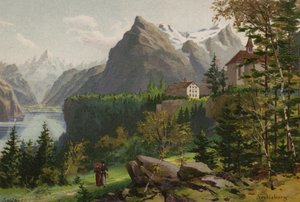 Lucernské jezero: Seelisberg (barevná litografie) od European School