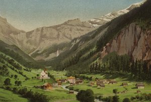 Lucernské jezero: Unterschachen (barevná litografie) od European School