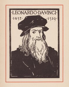 Leonardo da Vinci, italský renesanční polyhistor (litografie) od European School