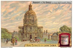 Les Invalides, Paříž (chromolitho) od European School