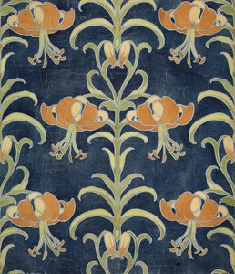 Lily design pro tapetu nebo textil, 1896 od European School