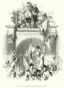 Louis XVI a Bailly v Hotel de Ville (rytina) od European School