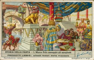Marco Polo ochutnává špagety v Číně (chromolit) od European School