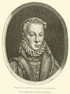 Markéta Rakouská, manželka Ottavia Farnese (rytina) od European School