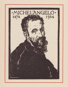 Michelangelo, italský renesanční umělec a architekt (litografie) od European School