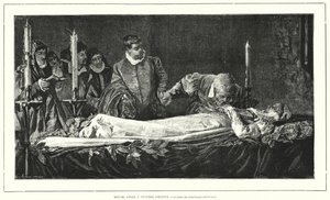 Michelangelo uctívá mrtvé tělo Vittorie Colonny (litografie) od European School