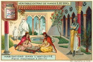 Maurská terasa v Seville (chromolitho) od European School