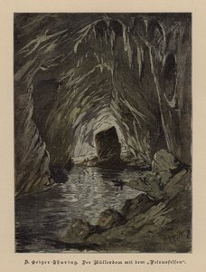 Mullerdom a Petrusfelsen (Mullerův sál a Svatopetrská skála), jeskyně Skokjan, Slovinsko (barevná rytina) od European School