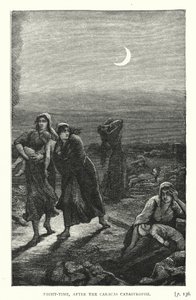 Noc po katastrofě v Caracasu (rytina) od European School