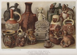 Stará keramika z Ameriky (chromolitho) od European School