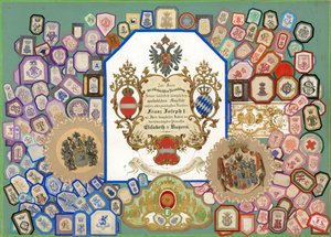 Stránka z knihy Sammelsurium, svazek IV (tištěný materiál) od European School