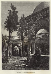 Palestina, veřejná fontána v Jaffě od European School