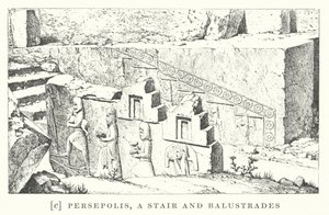 Persepolis, schodiště a zábradlí (litografie) od European School