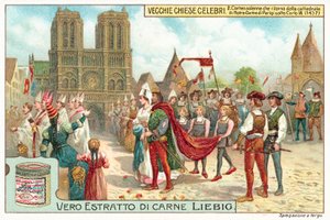 Procesí opouštějící Notre Dame de Paris za vlády Karla VII od European School