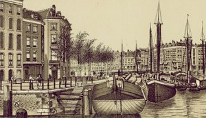 Rotterdam: The Geldersche Kade (litografie) od European School