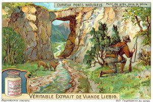 Pískovcový most v White Canyon, Virginie (chromolitho) od European School