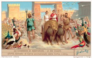 Scéna z The Birds (chromolitho) od European School