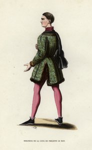 Seigneur De La Cour De Philippe Le Bon (barevná rytina) od European School