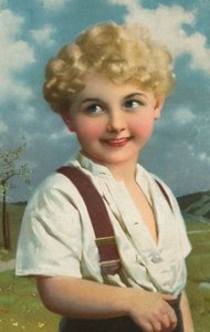 Usmívající se chlapec (barevná litografie) od European School
