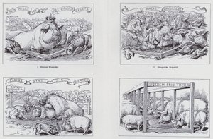 Socialistická karikatura z roku 1895 o různých formách vlády (litho) od European School