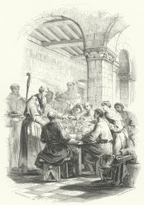 St Eligius podávající jídlo chudým (rytina) od European School