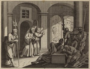 Svatý Petr vysvobozen z vězení andělem (rytina) od European School