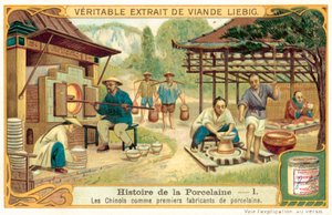 Číňané, první výrobci porcelánu (chromolitho) od European School