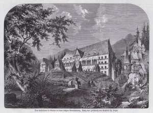 Kaiserhaus, císařský palác v Goslaru, Německo (rytina) od European School