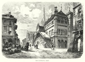 The Rathhaus, Bern (rytina) od European School