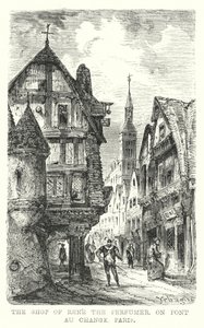 Obchod Rene the Parfumer, na Pont au Change, Paris (rytina) od European School